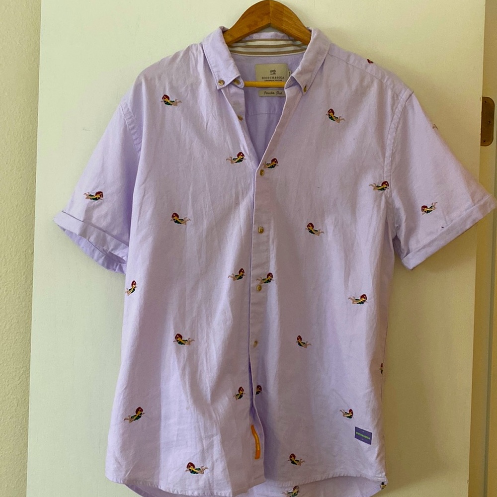 Scotch & Soda Paradise Shirt Short Sleeve embroidered  Mens XL